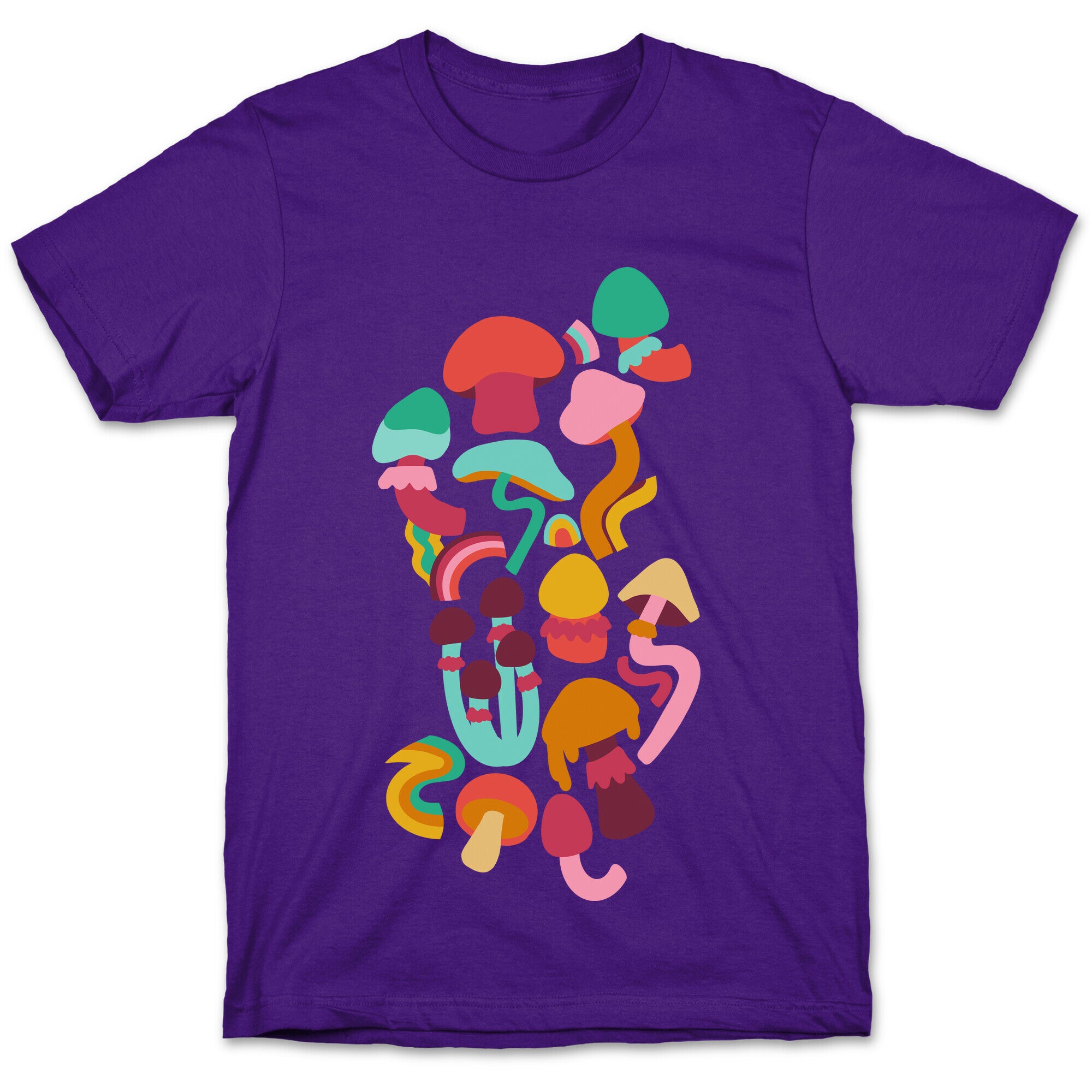 Retro Groovy Mushroom Pattern T-Shirt